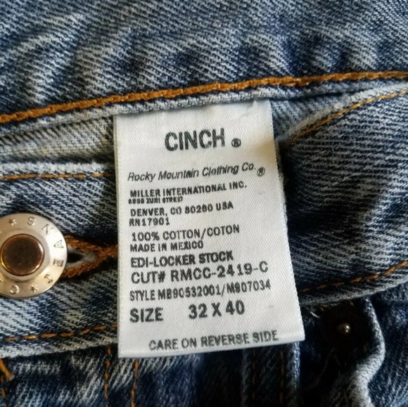 P9e Lot of 2 Cinch Mens bronze Label Size 32×40 Bl - Picture 2 of 5